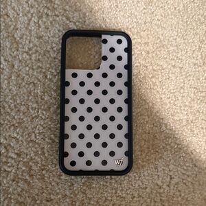 Polka Dot Phone Case - Black and White wildflower